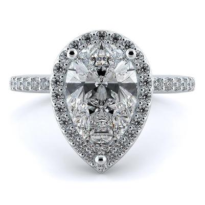Bague Véritable Diamant Poire 5 Carats Bijoux Or Blanc