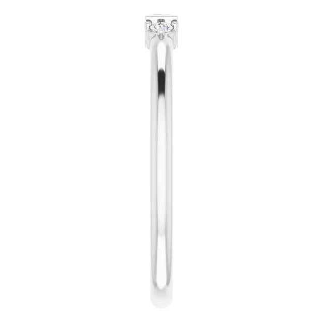 Bague Véritable Diamant Trois Pierres 0.70 Carats Or Blanc 14K