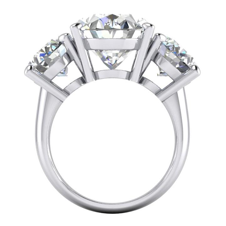 Bague à Trois Pierre Gros Diamant Ovale Véritable