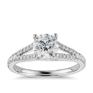 Bague à tige fendue avec Réel diamants ronds de 3.25 carats et taille brillant