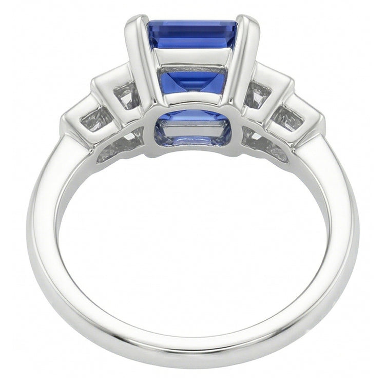 naturel baguette diamant 2.50carats bague sur blanc