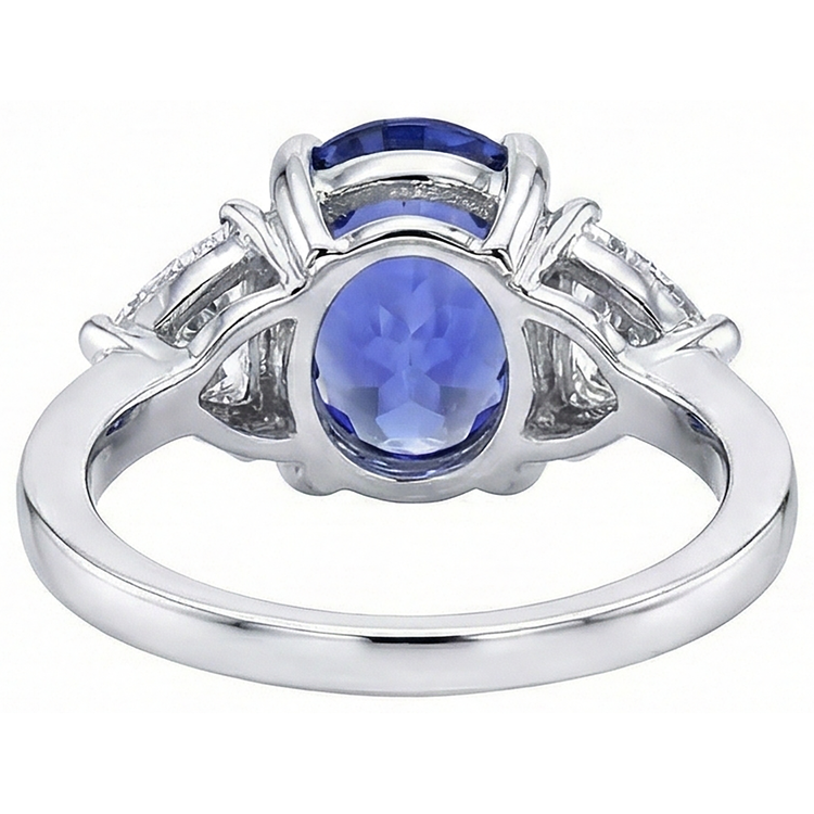 naturel trillion tanzanite 8.01carats bague sur blanc
