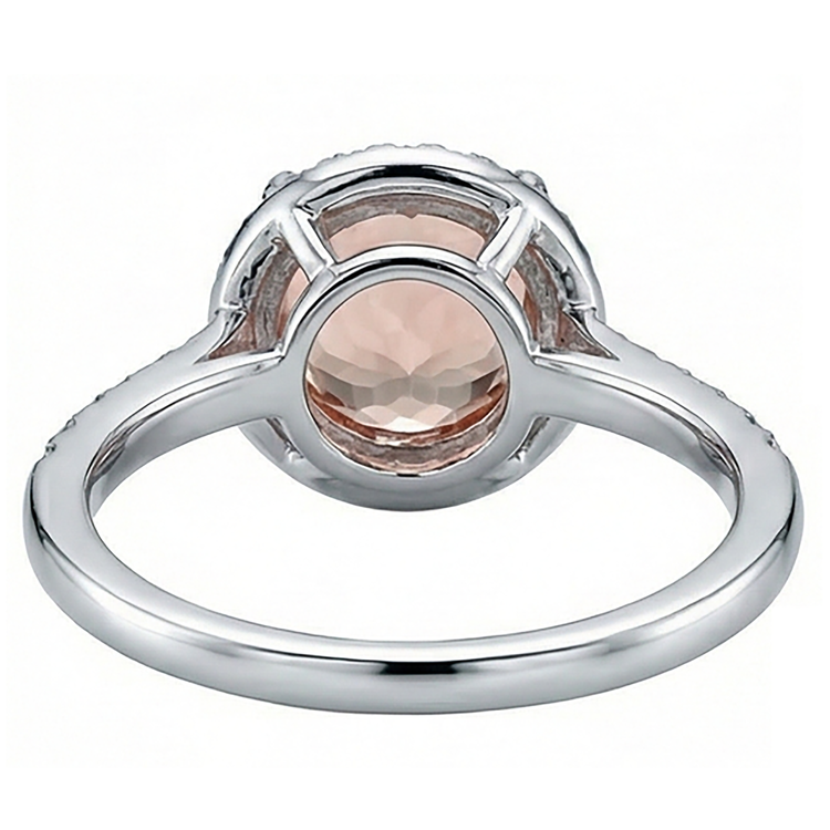 Bague d'anniversaire en or morganite et diamants taillés en brillant de 12.85 ct