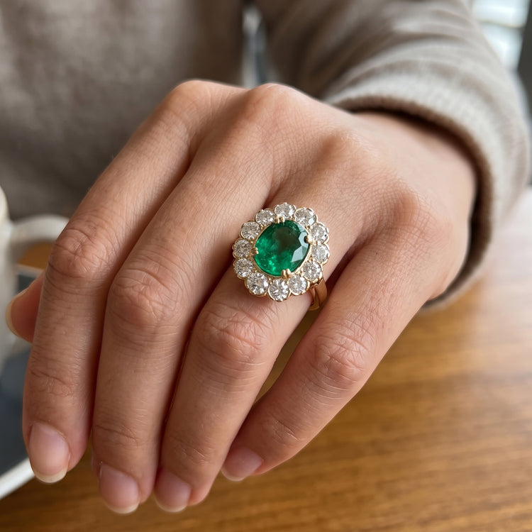 Bague de Cocktail Vert Emeraude