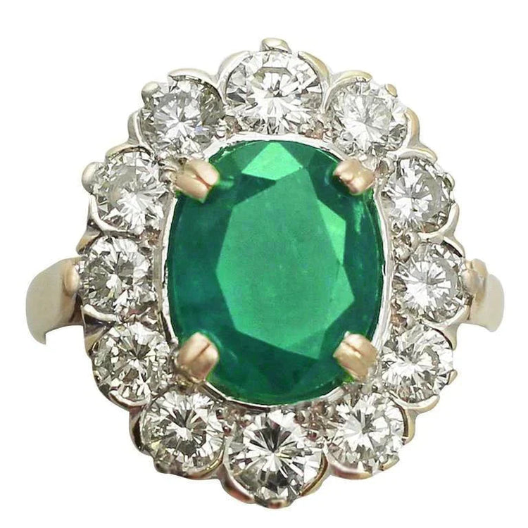 Bague de Cocktail Vert Emeraude