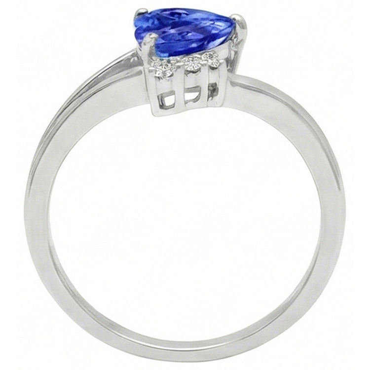 Bague de Fiançailles Diamant Coeur Saphir Bleu Clair 2.25 Carats