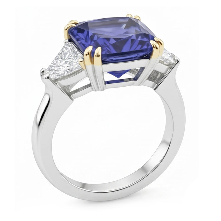 Bague de Fiançailles Diamant Naturels Extraits des Mines ( et non cultivés en laboratoire ) Saphir 7 Carat