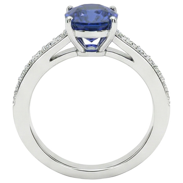 Bague de Fiançailles Diamant Naturels Extraits des Mines ( et non cultivés en laboratoire ) Saphir 7 Carats