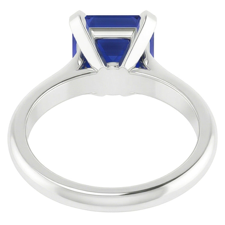 Bague de Fiançailles En Pierres Précieuses Taille Asscher Avec Saphir