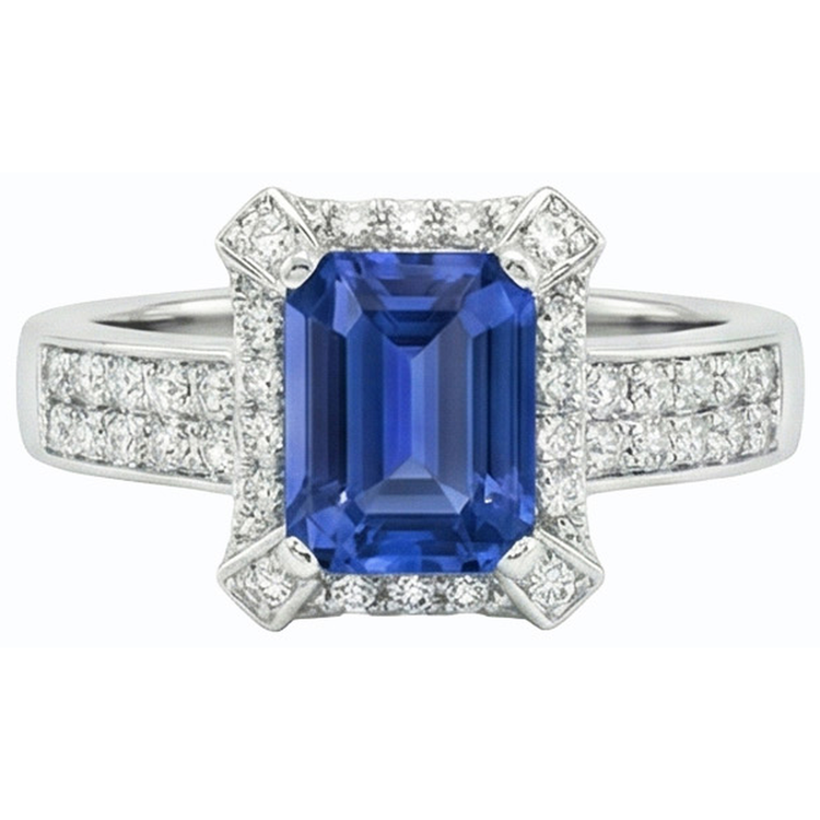naturel diamant 3.50carats bague sur blanc
