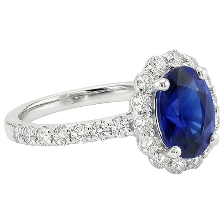 naturel oval diamant 5.50carats bague sur blanc