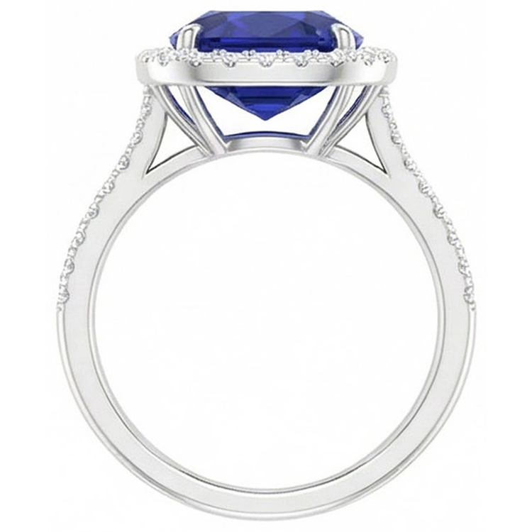 naturel round diamant 7carats bague vue de profil