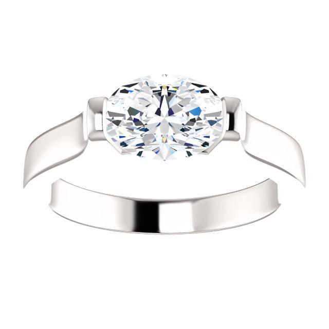 Bague de Fiançailles Réel Diamant Solitaire Ovale Or Blanc 4 Carats