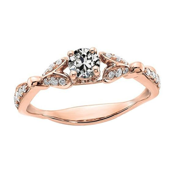 Bague de Fiançailles Ronde Old European Véritable Diamond Prong Set 2.50 Carats