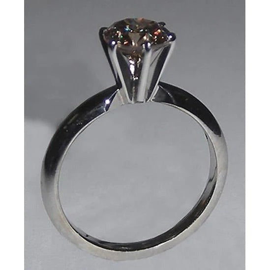 Bague de Fiançailles Rubis Rouge Rond 1 Carat Pierre Précieuse Solitaire
