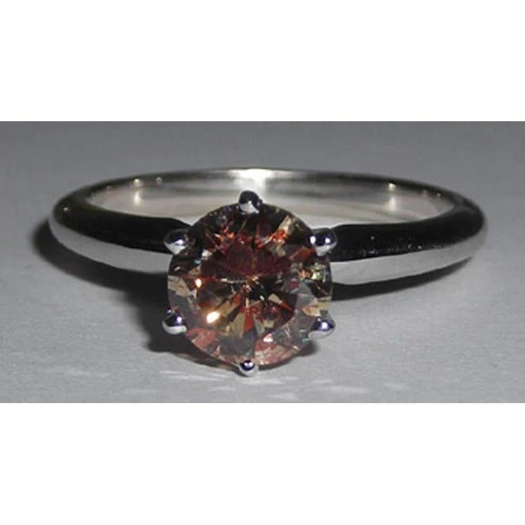 Bague de Fiançailles Rubis Rouge Rond 1 Carat Pierre Précieuse Solitaire