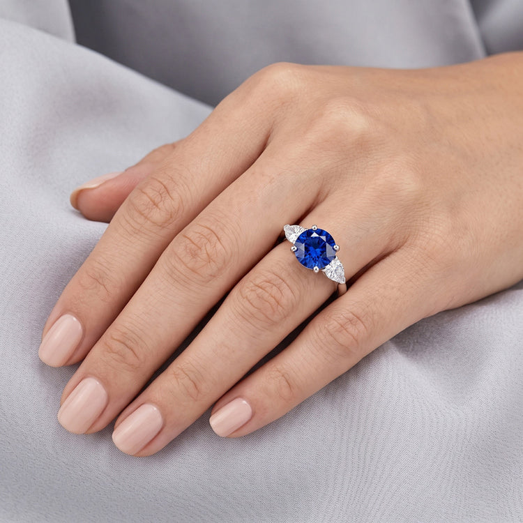 Bague de Fiançailles Saphir 3 Pierres
