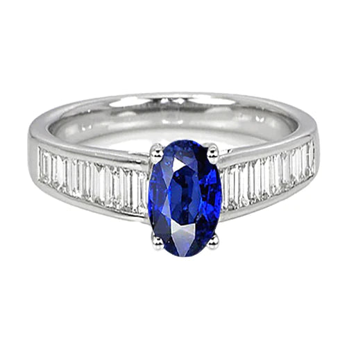 Bague de Fiançailles Saphir 8 Carats Avec Accents