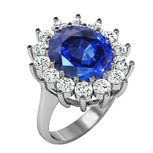 Bague de Fiançailles Saphir 9 Carats et Diamants