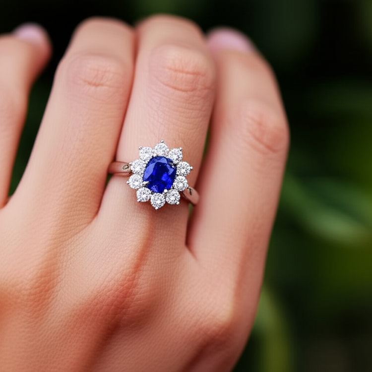 Bague de Fiançailles Saphir Abordable