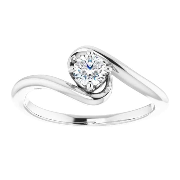 Bague de Fiançailles Solitaire Naturel Diamant 0.50 Carats Bijoux