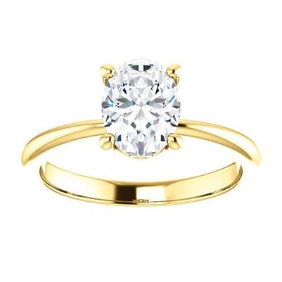 Bague de Fiançailles Solitaire Ovale Réel Diamant 3.50 Carats
