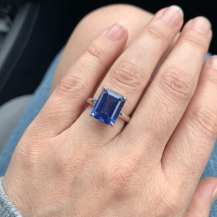 Bague de Fiançailles Solitaire Saphir 4 Carats