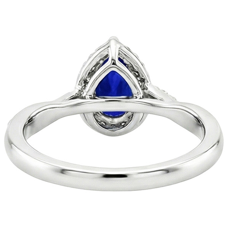 naturel pear diamant 5carats bague vue de dessus