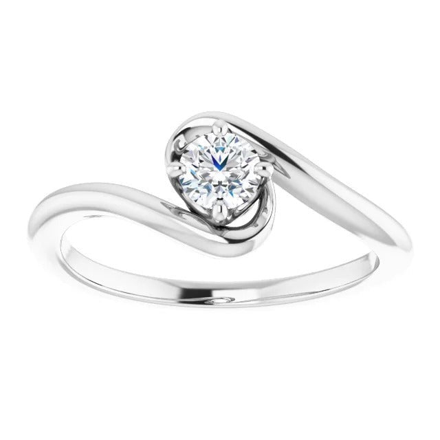 Bague de Fiançailles Véritable Diamant de Forme Libre 1 carat Bijoux Or Blanc 14K