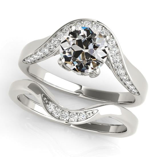 Bague de Mariage Parure Ronde Vieux Miner Naturel Diamant 4 Carats Bijoux