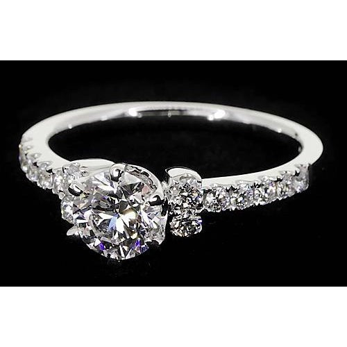 Bague de Réel fiançailles diamant rond 2 carats Bijoux simples Neuf