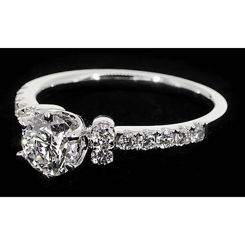 Bague de Réel fiançailles diamant rond 2 carats Bijoux simples Neuf