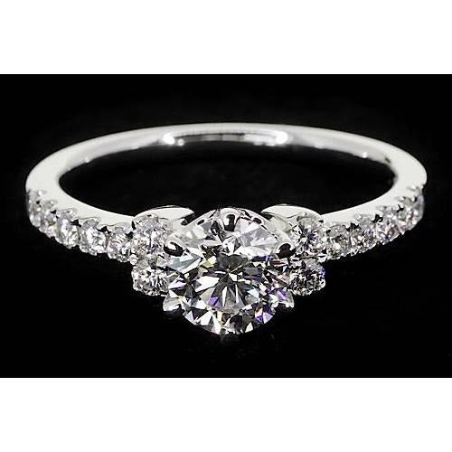 Bague de Réel fiançailles diamant rond 2 carats Bijoux simples Neuf