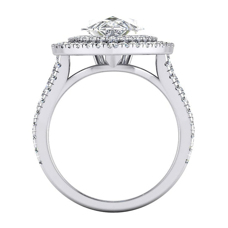 Bague de fiançailles Naturel diamant double halo