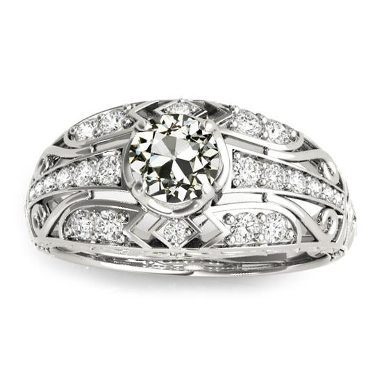 Bague de fiançailles Naturel diamant taille ancienne mine bijoux dames 4 carats