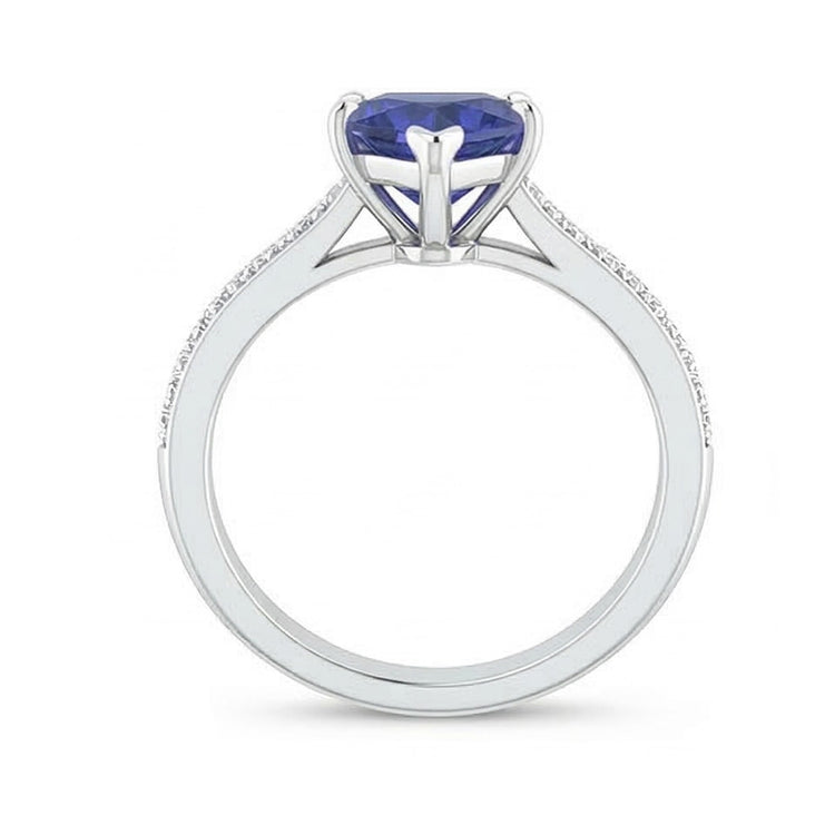 naturel round diamant 3carats bague vue de profil