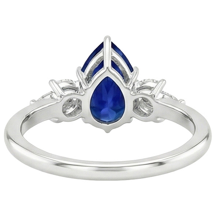 naturel pear diamant 7.25carats bague vue de dessus
