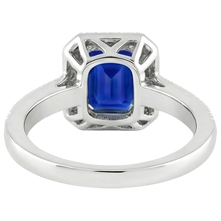 naturel saphir 2.20carats bague vue de profil