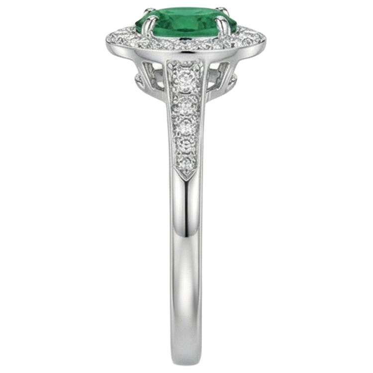 naturel oval diamant 3.75carats bague avec accents diamants