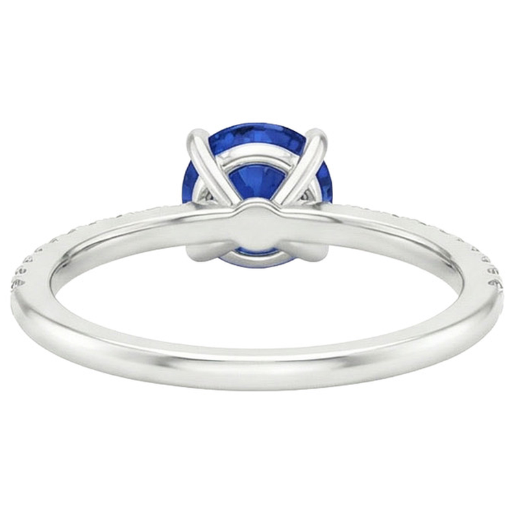 Bague de fiançailles en saphir de Ceylan avec accents en or 2.50 carats 14K