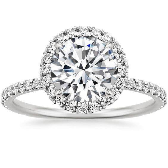Bague de fiançailles halo de Réel diamants ronds de 5.70 carats