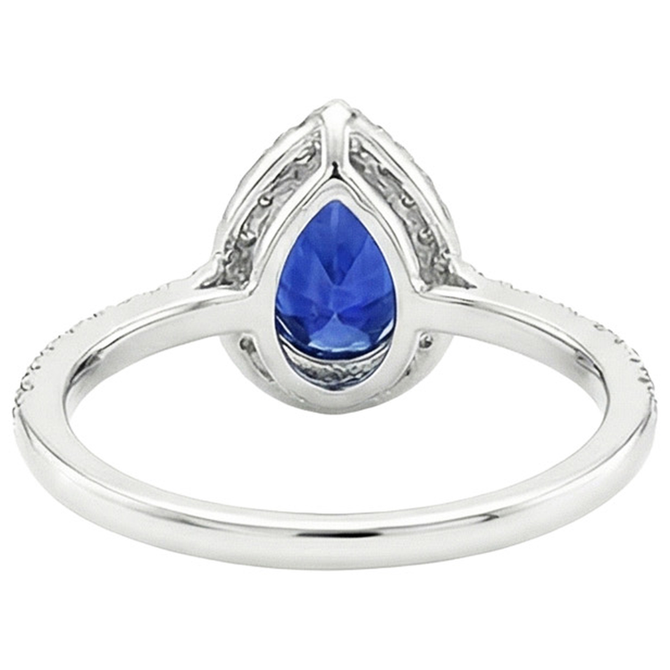 naturel pear diamant 5.50carats bague angle de côté