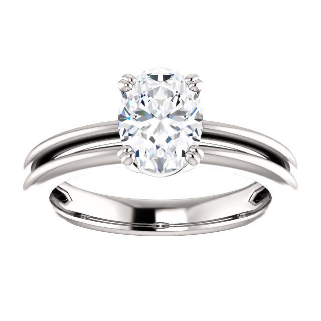 Bague de fiançailles solitaire Réel diamant 2 carats tige fendue bijoux femme