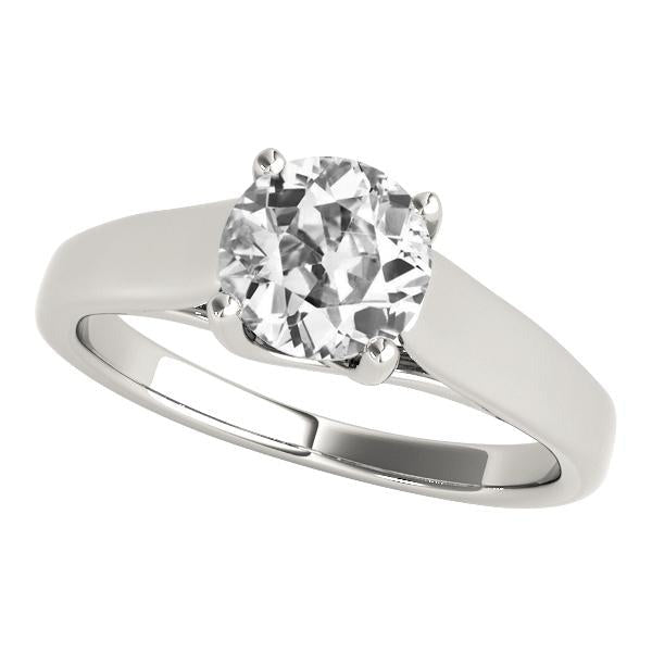 Bague de fiançailles solitaire en or 14K Vieux mineur Réel Diamond 2.50 Carats