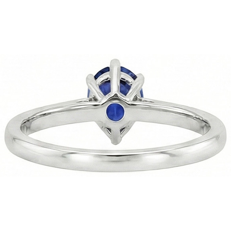 Bague de fiançailles solitaire saphir bleu poire 1 carat bijoux en pierres précieuses