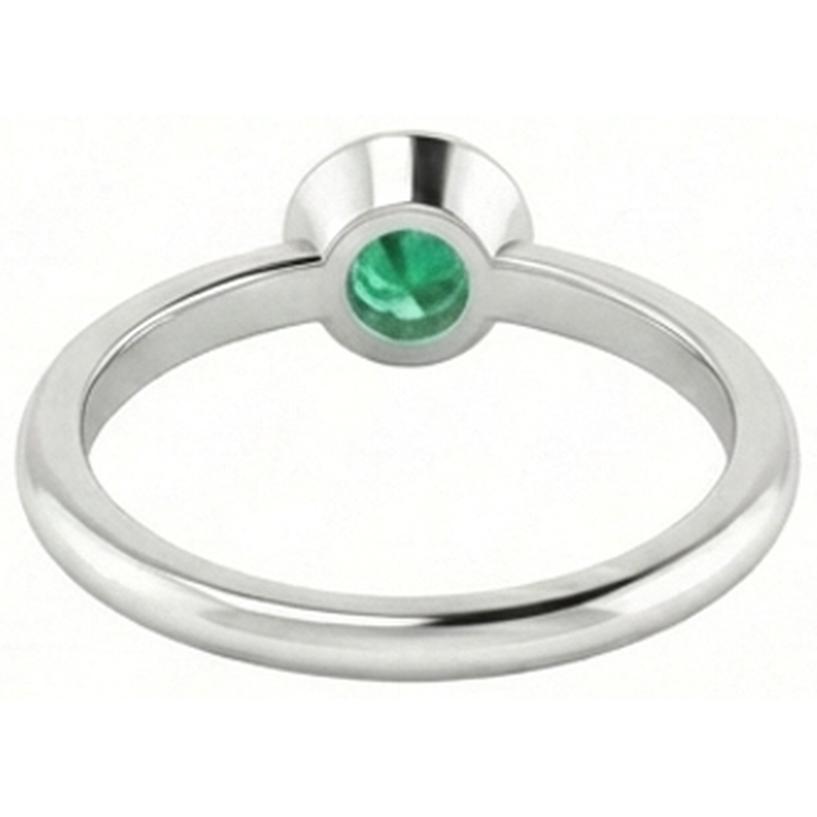 Bague de fiançailles solitaire vert émeraude 0.75 carats serti clos