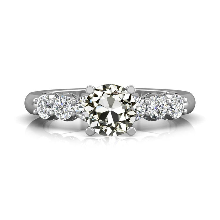 Bague de mariage Véritable diamant rond ancien mineur bijoux en or 4.50 carats