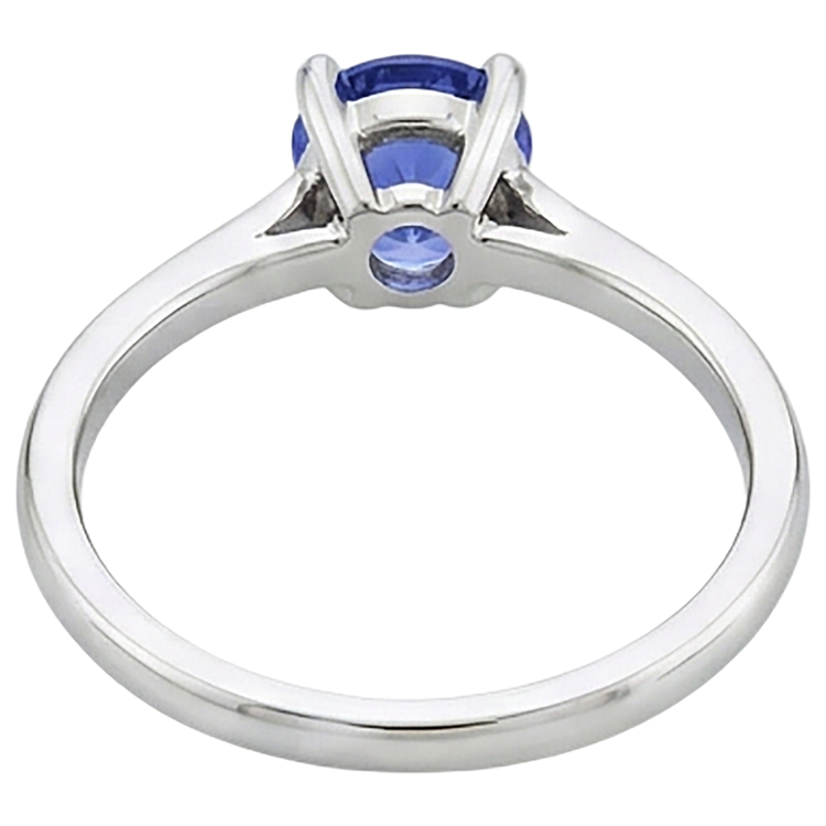 Bague de mariage en tanzanite solitaire de Coupe Ronde 2 carats en or blanc 14 carats