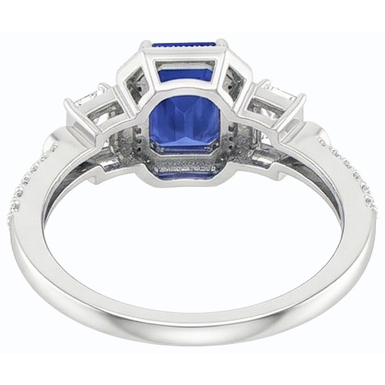 naturel baguette diamant 2.50carats bague vue de profil