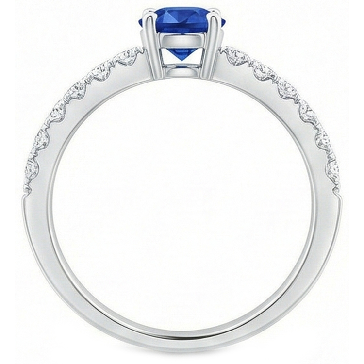 naturel round diamant 3.10carats bague vue de profil